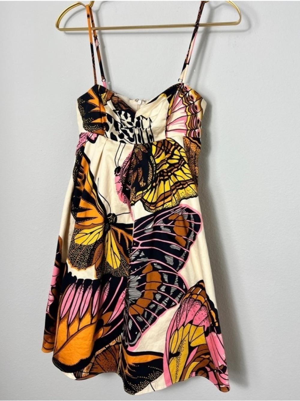 VTG Betsey Johnson Y2K Butterfly Print Mini Dress Empire Waist Sundress Size 0 - Picture 11 of 11